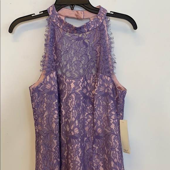 ELIZA J lavender Pink Floral Lace Halter Party NWT - Picture 6 of 8